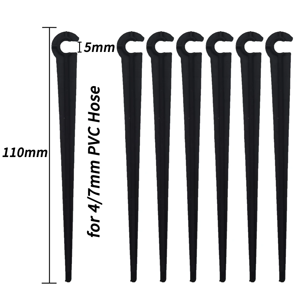 50-200PCS 1/4'' C-type Hook Fixed Stem Support Holder Stakes for 4/7mm Hose Flowerpot Drip Irrigation Fitting Greenhouse 2