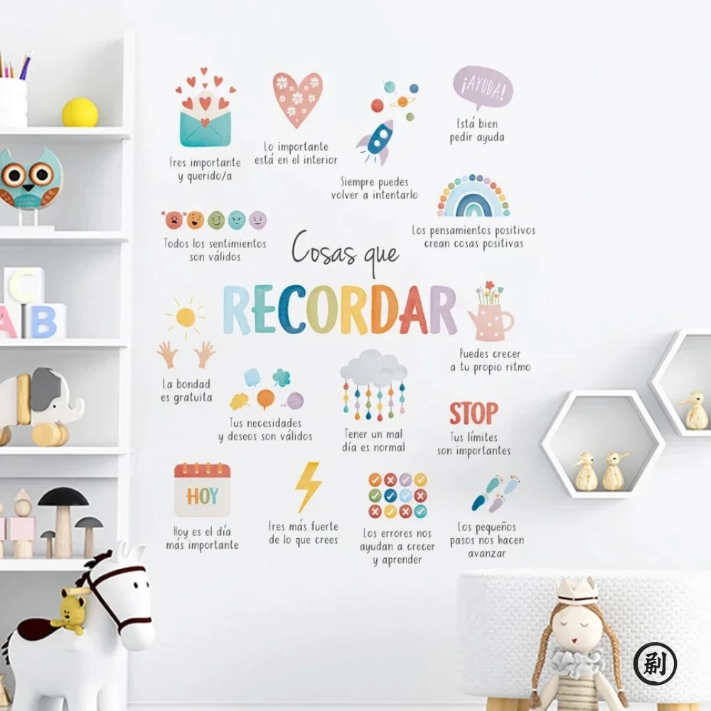 Wall Stickers Spanish for Kids Room and Office