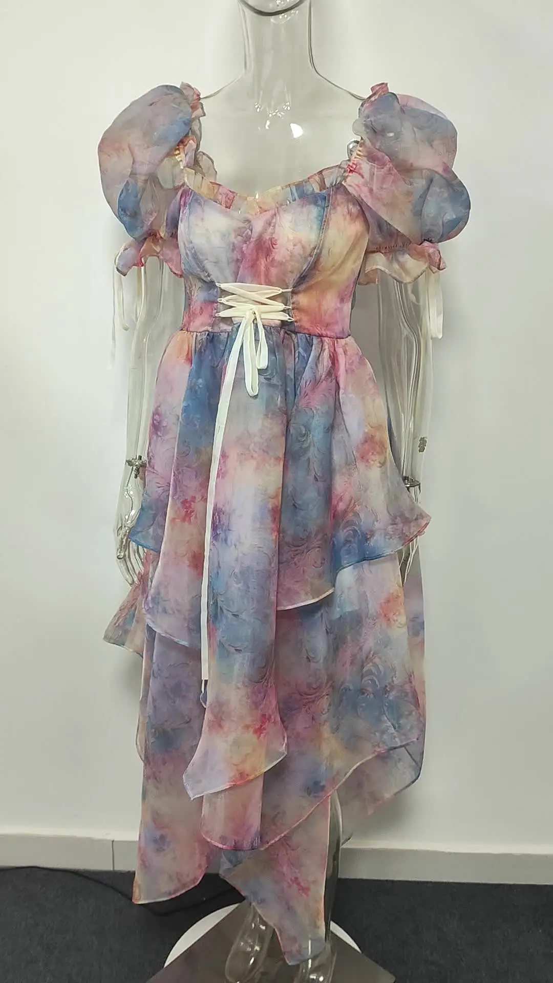 Женское платье с квадратным вырезом VGH элегантное лоскутное принтом