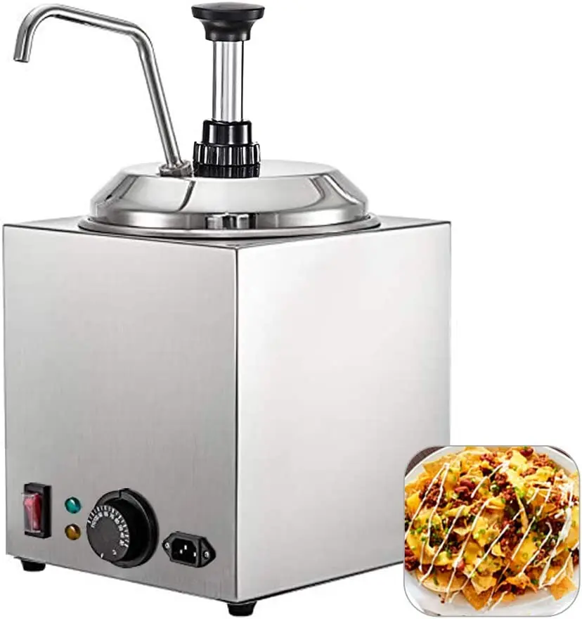 

Commercial Hot Fudge Warmer,Nacho Cheese Sauce Warmer Pump Dispenser,650W Cheese Warmer Stainless Steel for Restaurants,Snack St