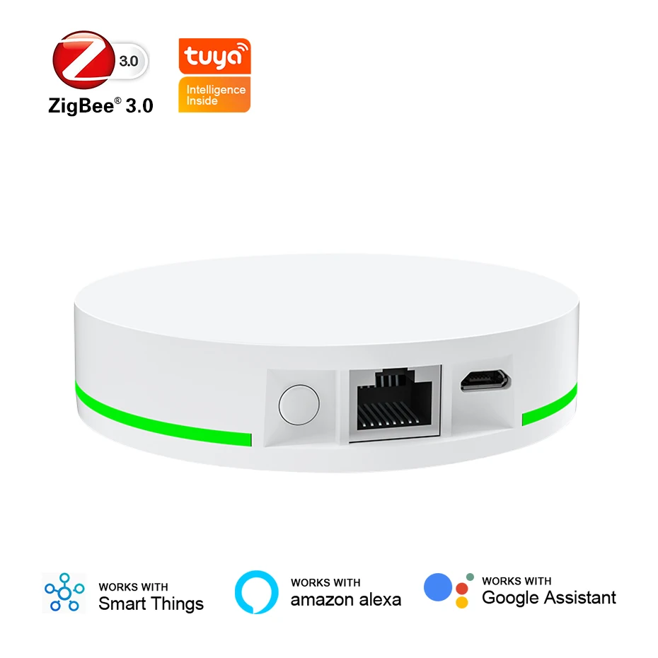 Tuya ZigBee 3.0 Smart Zigbee Hub Wired Gateway Bridge with Network Cable Smart Life Remote Control Works with Alexa Google Home