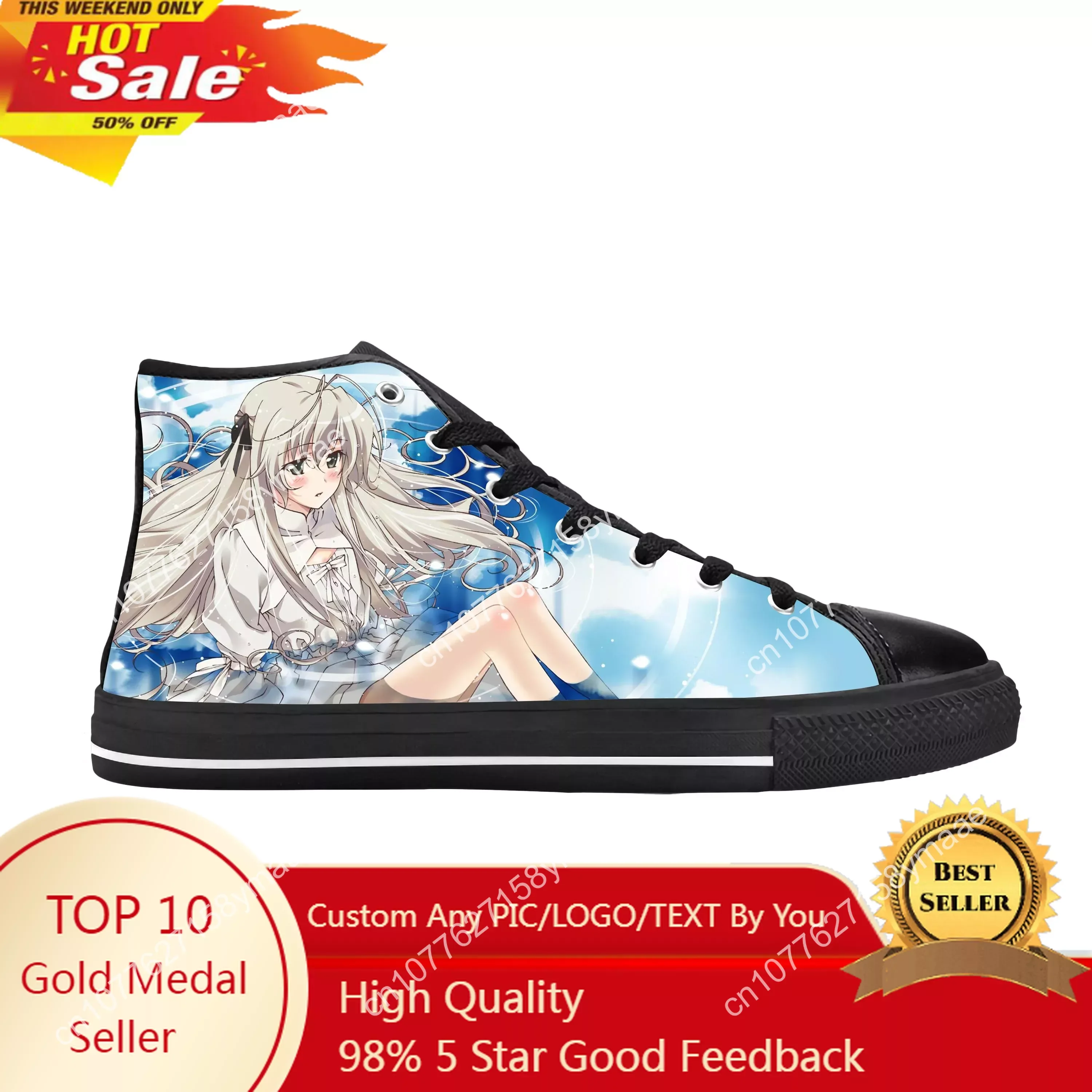 

Japanese Anime Manga Yosuga No Sora Kasugano Sora Casual Cloth Shoes High Top Comfortable Breathable 3D Print Men Women Sneakers