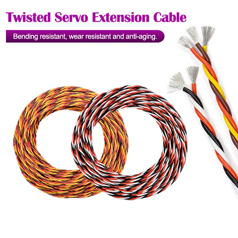 1~50m Servo Extension Twisted Cable 26/22AWG 30/60 Cores RC Airplane Accessories JR Futaba Twisted Wire Cord Lead Copper Wire 1