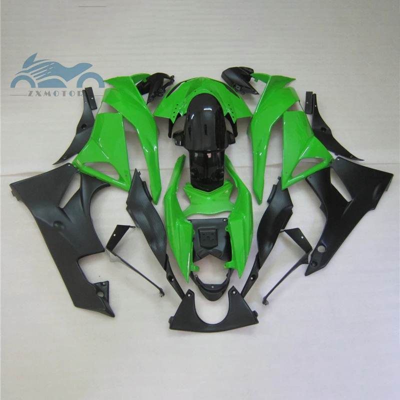 Kit de carenagem para motocicleta, alta qualidade, para kawasaki ninja 2009, 2010, 2012, zx6r, conjunto completo, zx6r, 09-12, verde, preto 1