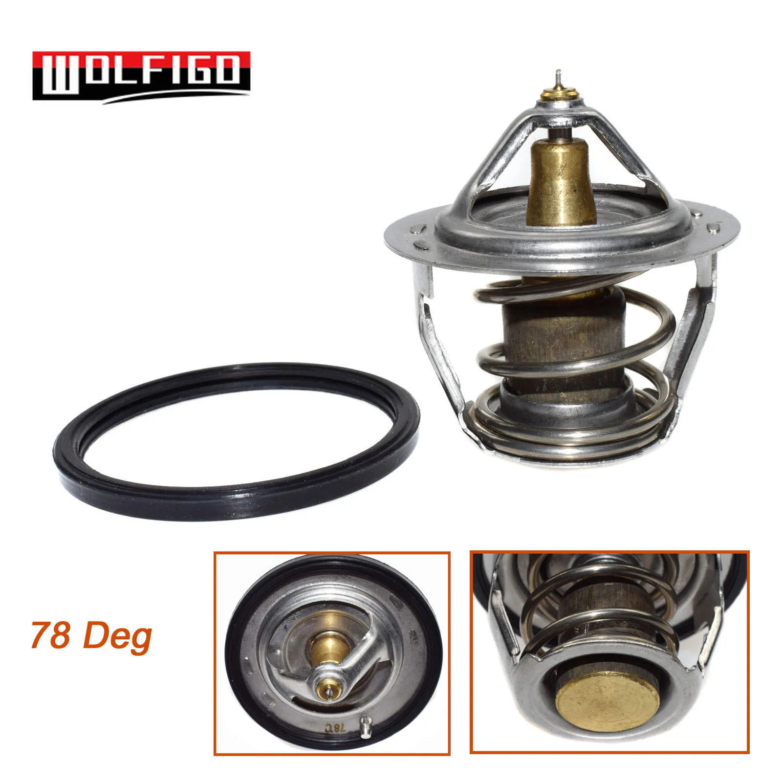 WOLFIGO New 78 Deg Engine Coolant Thermostat With Gasket for Subaru Legacy Forester Impreza 21200AA072,21236AA010,21200-AA070