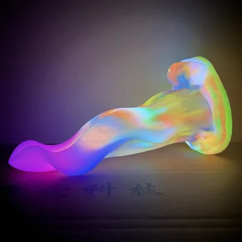 2022 Luminous Dildos For Women Silicone Huge Tongue Dildo For Anal Plug Octopus Tentacles Buttplug Dildio For Women Sexy Toys 6