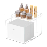 Acrylic Disposable Face Towel Holder with Drawer, Custom Storage for Home & Makeup Organization (Towels Not Included) 1