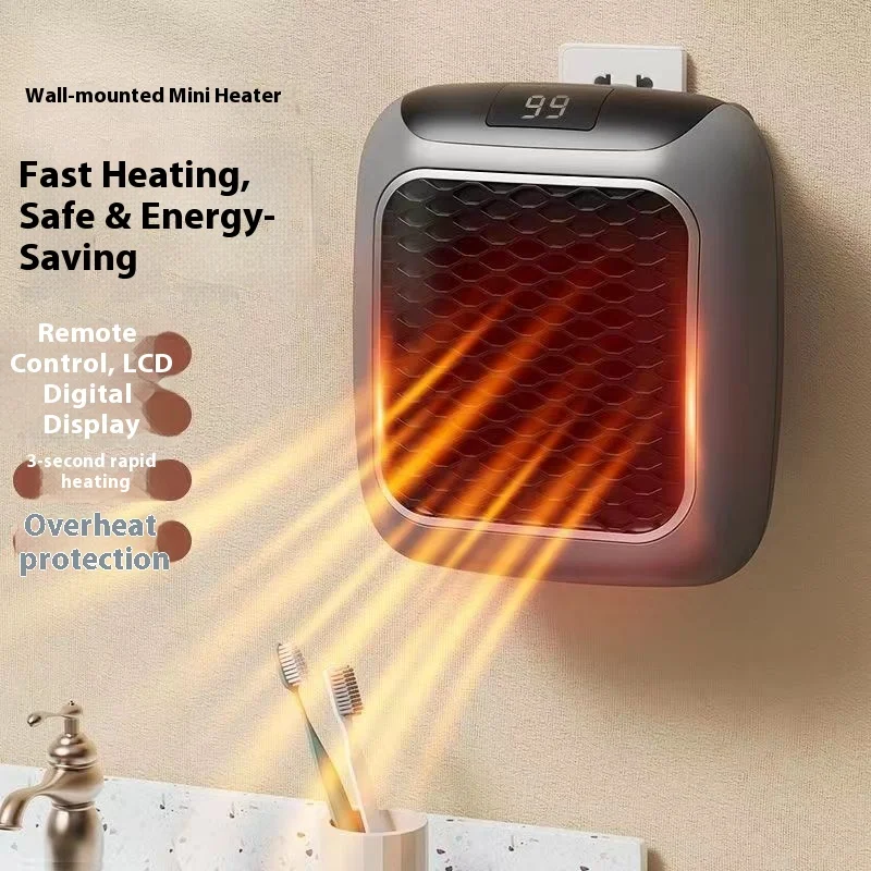 Electric Heater Home Appliance Heating Furnace Portable Heater Plug-in Room Heater Mini Radiator Remote Heating 500W