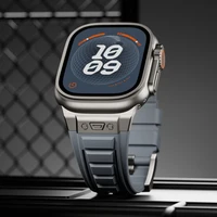 Bracelet de Sport en Silicone pour Apple watch ultra 2, 49mm, en acier inoxydable, série iwatch 9 8 7 6 5 SE 45mm 44mm 42mm 1