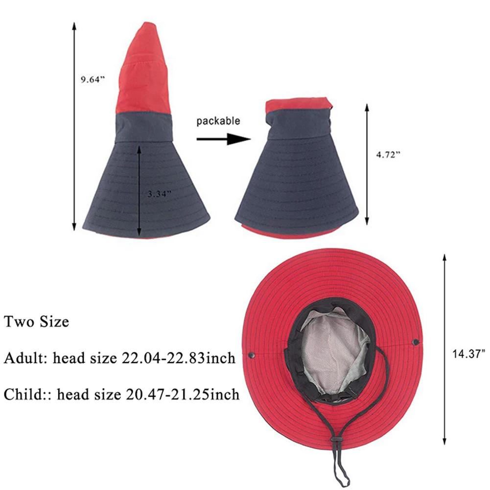 New Parent-child Fishing Hat Outdoor UV Protection UPF 50+ Sun Hat Bucket Women's Panama Summer Wide Brim Bob Hiking