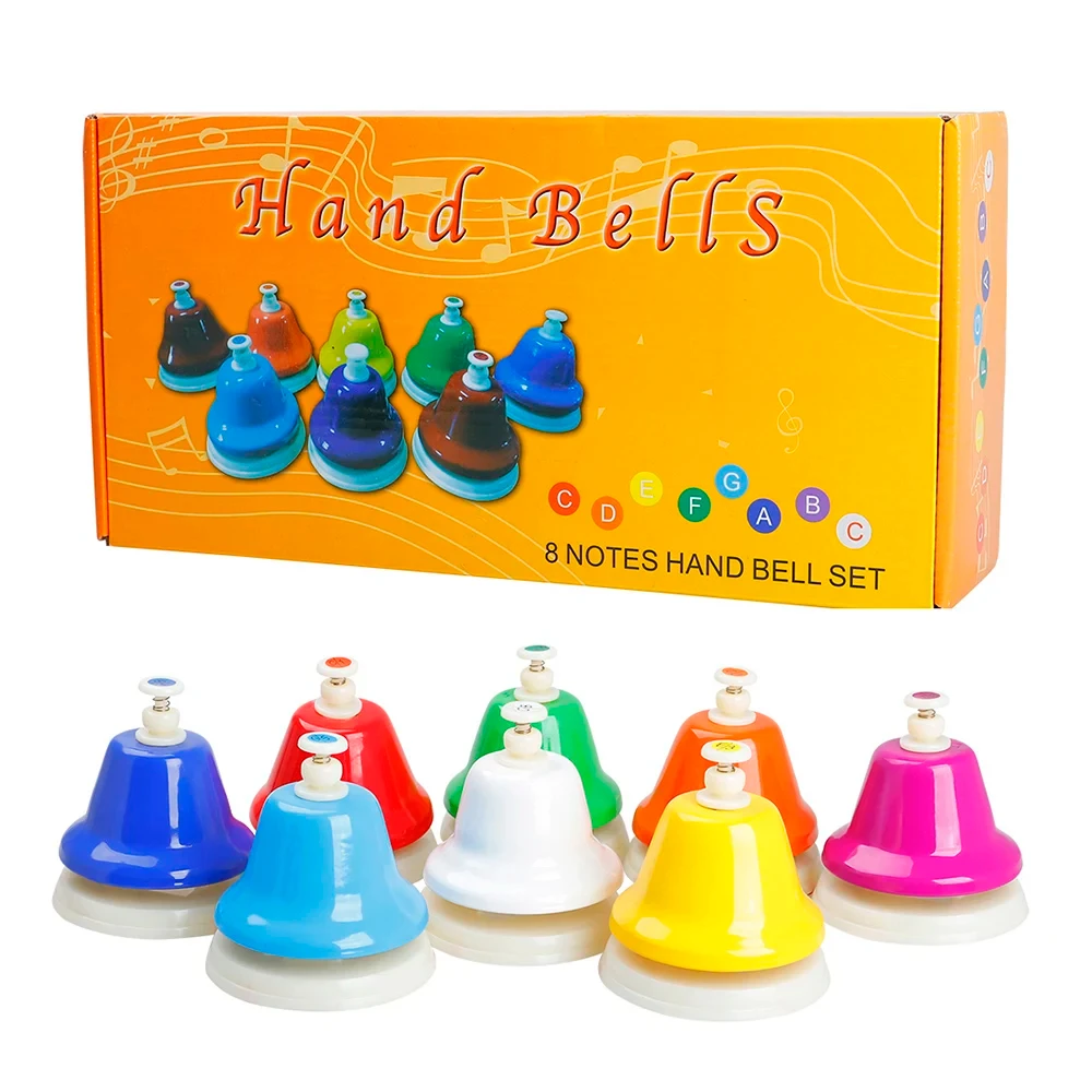 

Orff Musical Instrument Set Handbell Colorful 8-Note Hand Bell Child Music Toy Baby Early Education Beautiful Christmas Gift