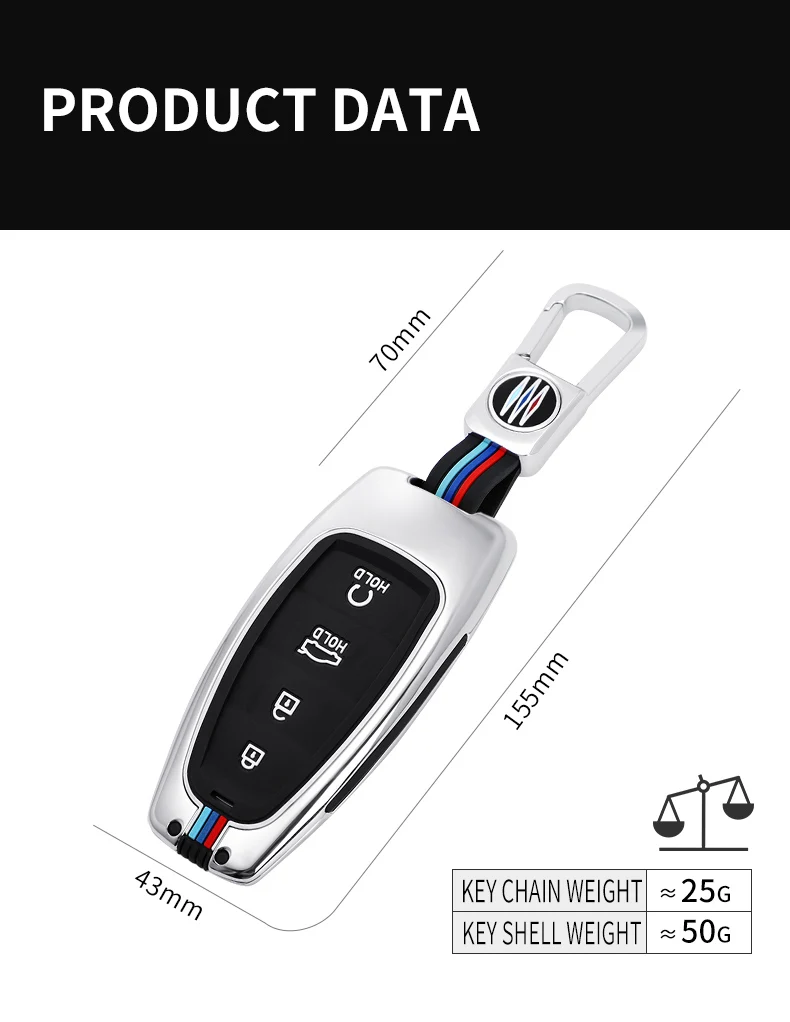 Nuova custodia per chiave a distanza per Auto per Hyundai Santa Fe Tucson 2022 NEXO NX4 Atos Prime Solaris 2021 4 5 pulsanti accessori Auto - Sb61c7dc34add431f9598a3f47a7cf7db7