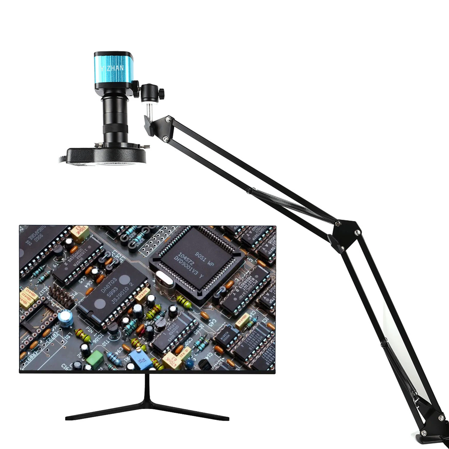 YIZHAN 4K 48MP Digital Electronic Microscope Camera HDMI USB Cantilever Stand C-Mount 1-150X Zoom Lens For Image Acquisition 2