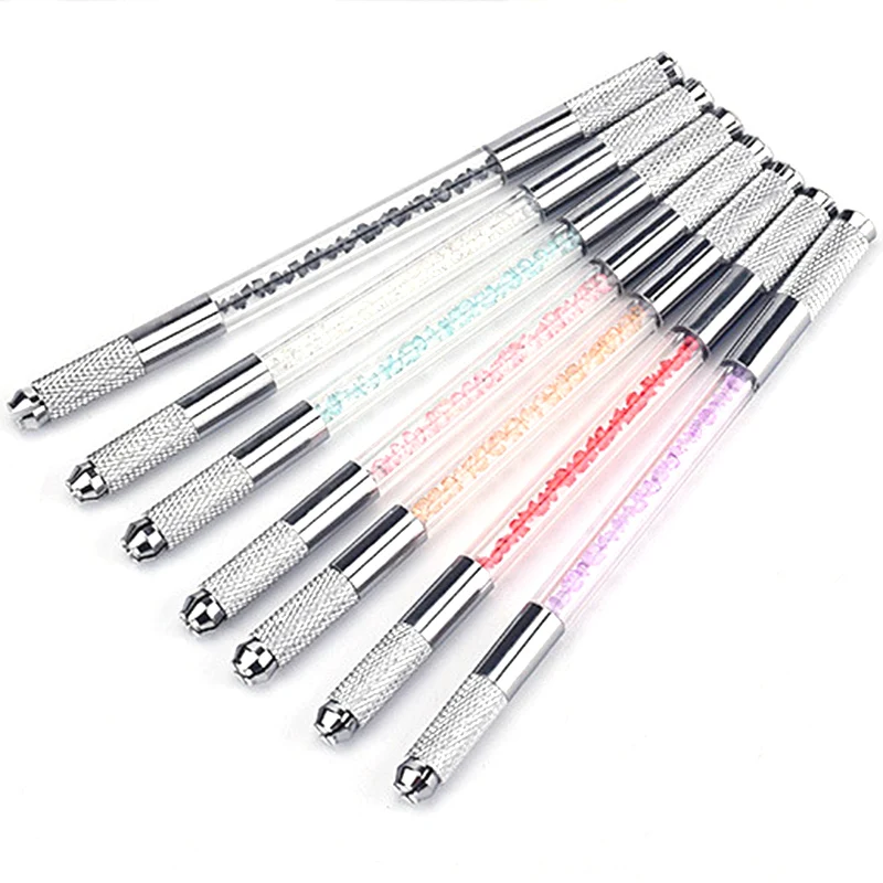 

Double Head Microblading Handles Flat And Round Needle Blade Tebori Pen Eyebrow Embroidery Hand Tool Makeup Supply