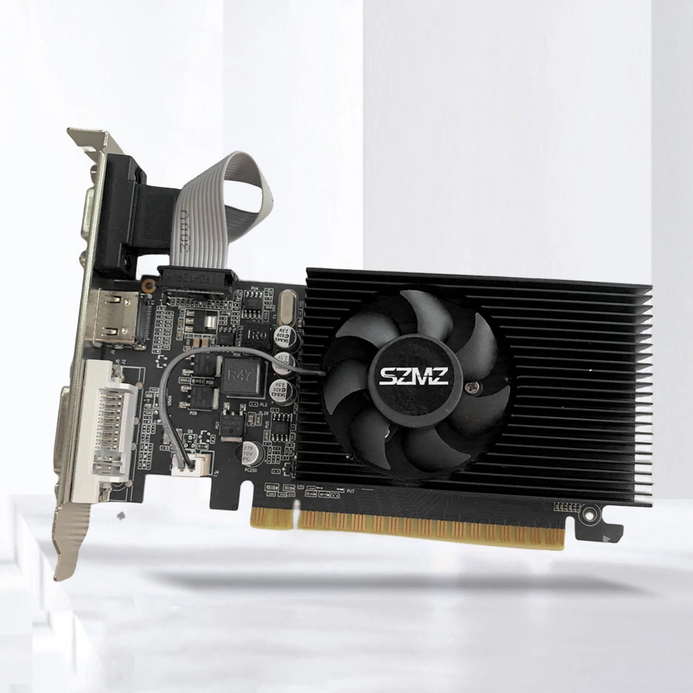 GT730 데스크탑 게이밍 비디오 카드, 데스크탑 PC 및 서버용 냉각 선풍기 포함, HDMI 호환 VGA DVI 포트 PCI-E2.0 16X, 4GB DDR3