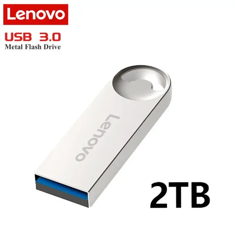 Lenovo 2Tb Usb Flash Drives Mini Metal Real Capacity Memory Stick 1Tb Pen Drive Regalo Aziendale Creativo Silver Storage U Disk