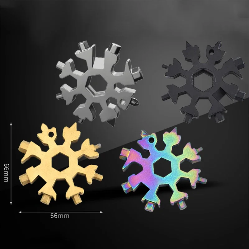 18-in-1 Multifunction Torque Snowflake Wrench Hexagonal Octagonal Screwdriver EDC Portable Household Tool keychain tool multi function tool
