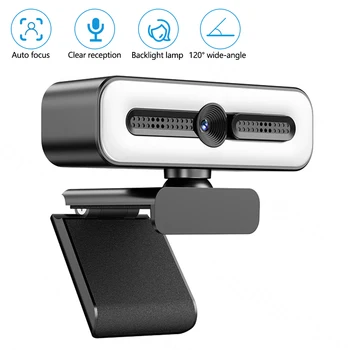 Webcam 4K con luce per PC/laptop 1080P 2K HD Streaming Camera Webcam per videoconferenze desktop per lezioni online