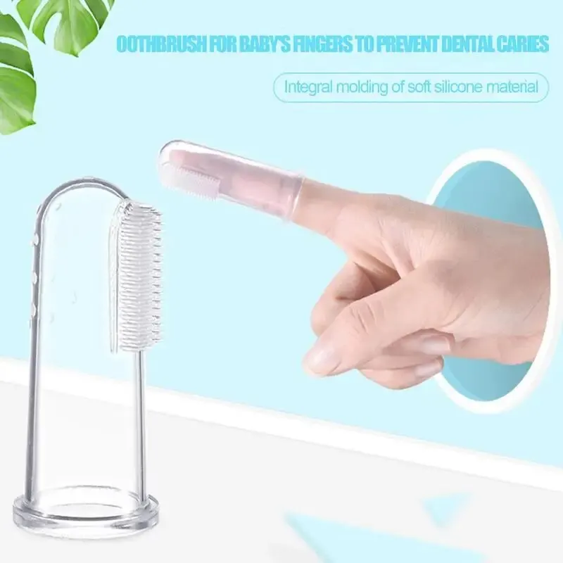 Silicone Toothbrush Baby Finger Toothbrush Teeth Cleaning Soft Silicone Transparent Rubber Cleaning Oral Care baby toothbrush baby teeth cleaning tool
