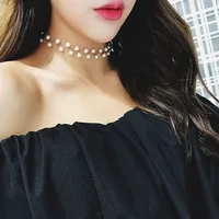 Collier de perles tendance, bijoux de mode coréenne pour femmes, chaîne de cou, ras du cou, accessoires, cadeau, collier court, chaîne féminine 5