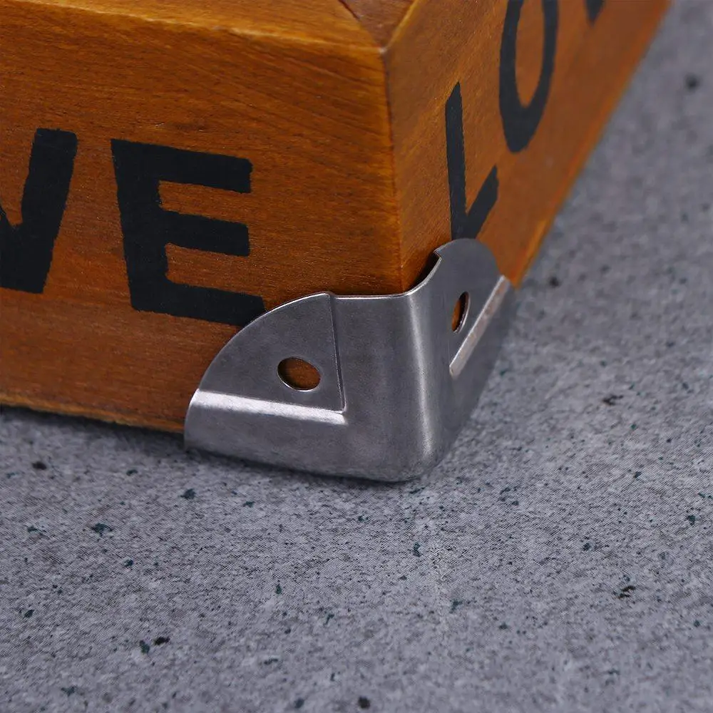 Description Picture 6 of item4Pcs Silver Corner Protector Furniture Hardware Antique Case Edge Guard Corner Cover Corner Bracket Box Corner