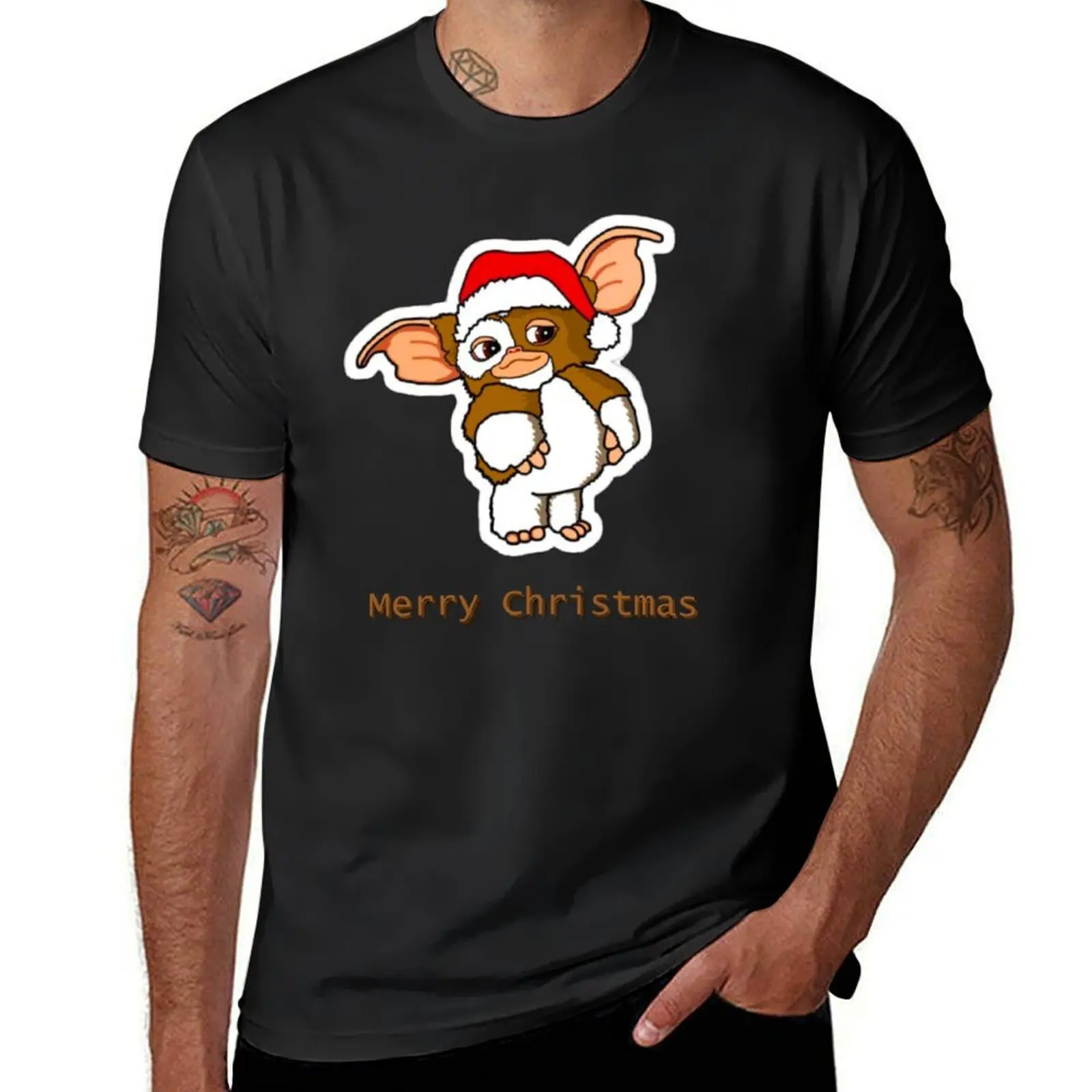 

Gizmo Christmas T-shirt hippie clothes oversizeds quick-drying vintage clothes heavyweight t shirts for men