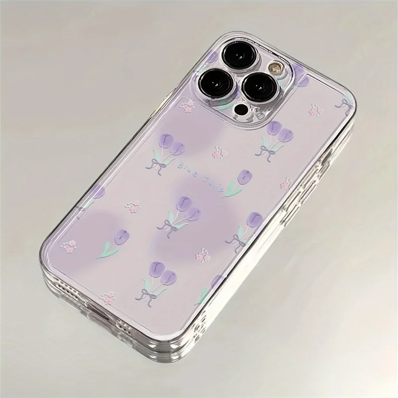 Fantasy Purple Tulip Flower Transparent Phone Case - Soft Cover
