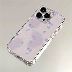 Fantasy Purple Tulip Clear Phone Case - Elegant Floral Back Cover - Samsung A55 5G (T9913)