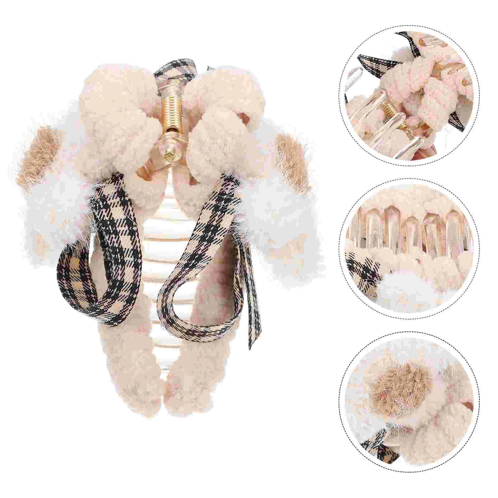 

Flower Hair Clip Tying Clamp Woman Hairdressing Fashion Plush Headdress Barrette Unique Clamps Girl Pin