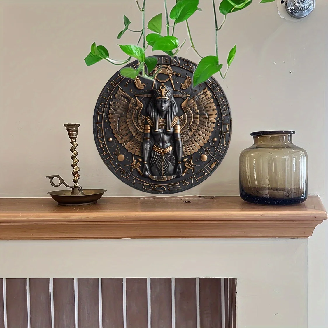 Egyptian Pharaoh and Goddess Isis Wall Art,Decorative Sign - Image 2