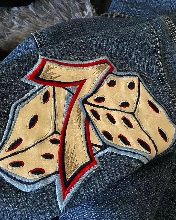 Jnco 남녀공용 헐렁한 청바지, 힙합 록 자수 패턴, 레트로 스트리트웨어, 하라주쿠 하이 웨이스트 와이드 레그 청바지, 2023 신상 패션