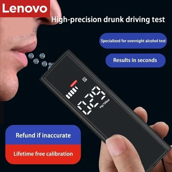 Etilometro Digitale Portatile Lenovo con Display LCD, Analizzatore di Alcol Ricaricabile Tascabile per la Sicurezza in Auto