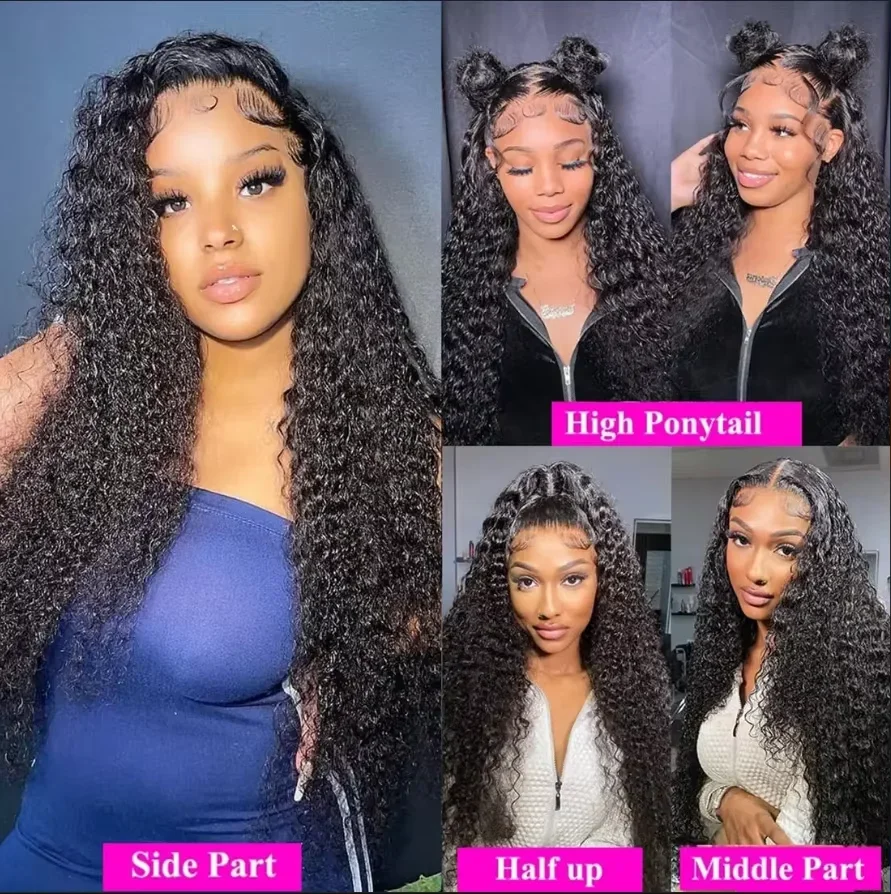 200% Density Loose Deep Wave Hd Transparent Lace Front Wig For Women 30 36 Inch 13x6 Brazilian Curly Human Hair Lace Frontal Wig