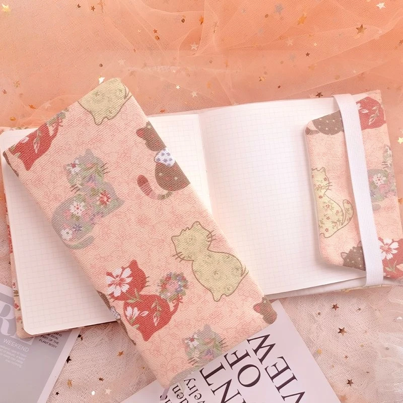 

【Cute Cat】2024 NEW Original Handmade A5A6 Notebook Covers Protector Book Sleeve Crafted Fabric Products Diary Cover，in Stock