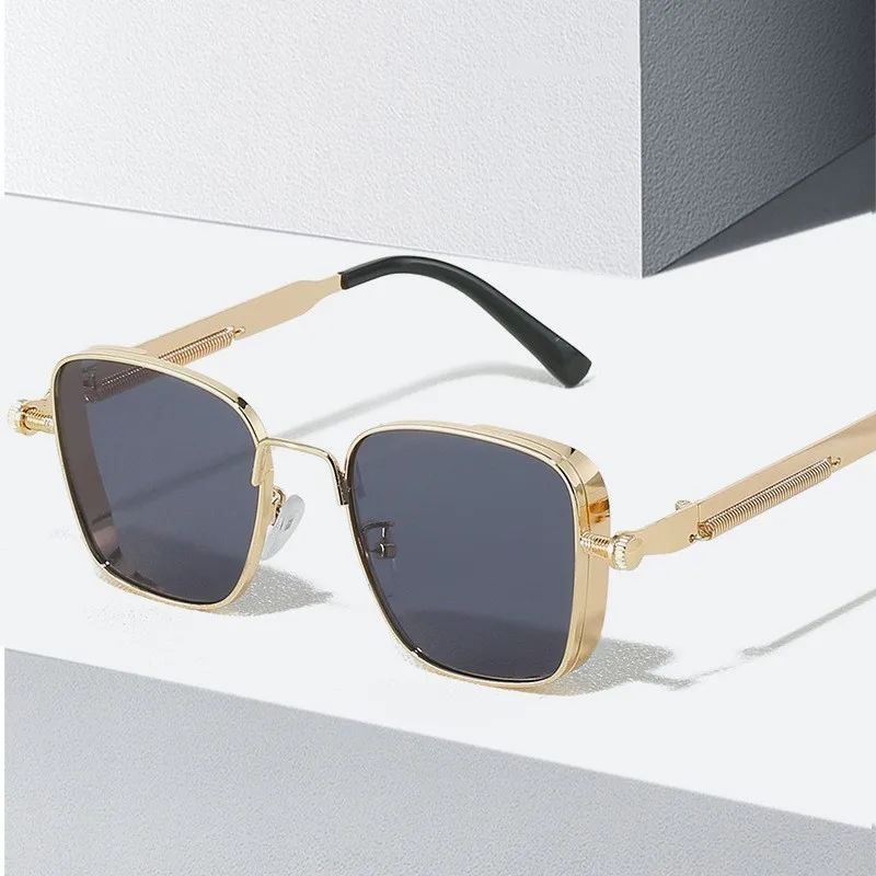 Men's Steampunk Sunglasses Personality Square Large Frame Men's Sunglasses Car sunglasses 8479 driving glasses