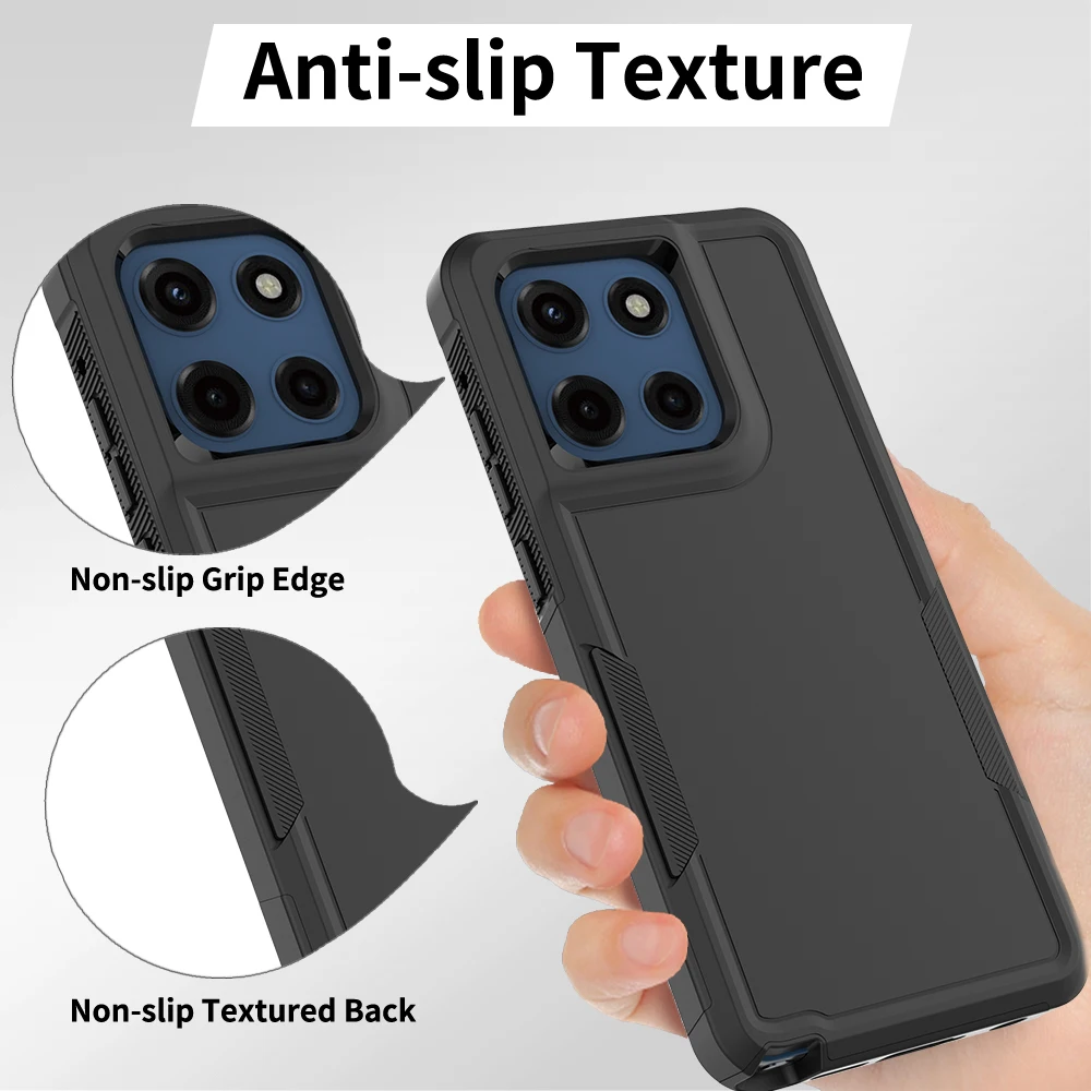 Durable Shockproof Phone Cover with Dual-Layer Protection - TPU/PC Hybrid Armor Shell