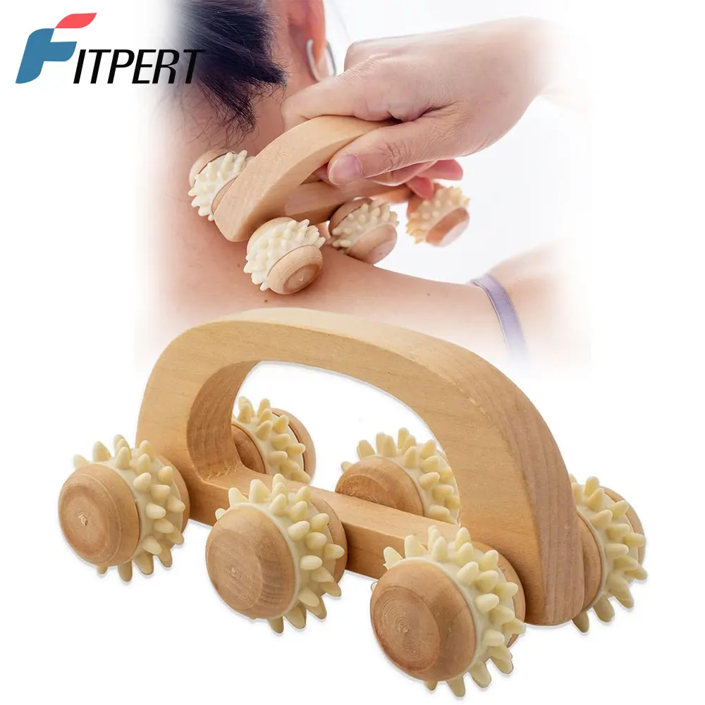 Handheld Massage Roller for Sore Muscle, Wood Therapy Massage Tools, Wooden Fascia Roller for Deep Tissue, Lymphatic Drainage BEST SELLERS