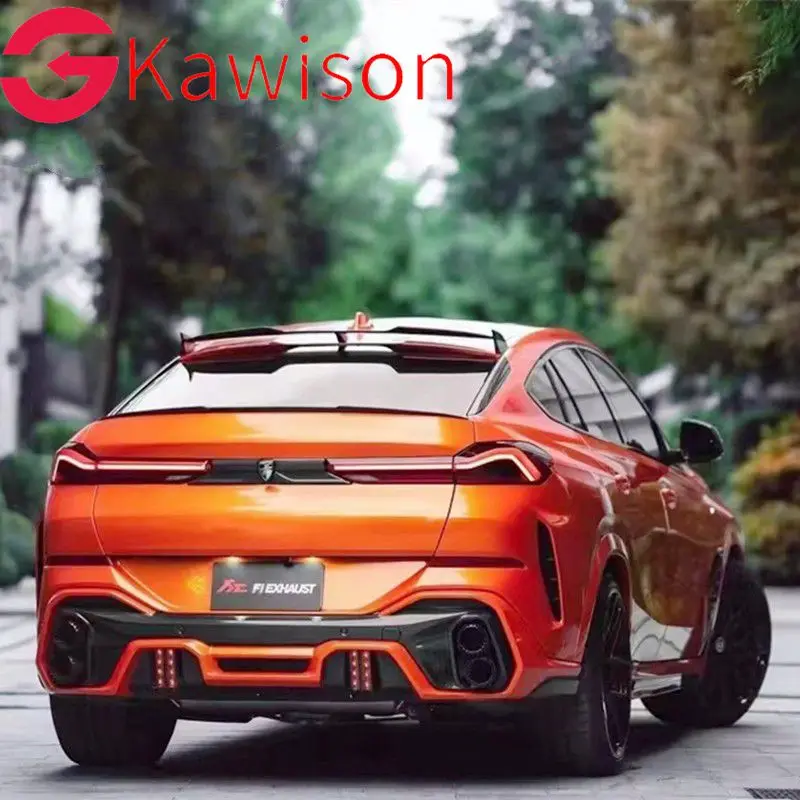 BMW X6 X6M G06 F96 2020 21 22 23 용 탄소 섬유 자동차 후면 지붕 창 트렁크 뚜껑 스포일러 윙 블랙 외부 튜닝 액세서리