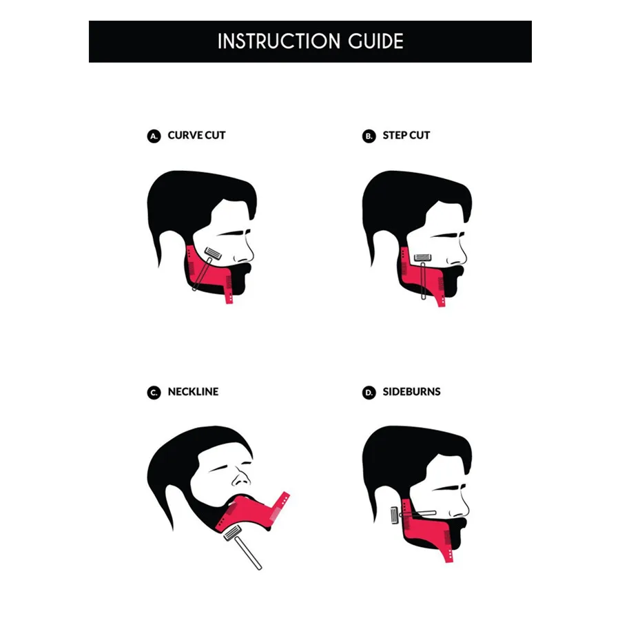 Beard Shaping Template Shower Salon Beard Shaving Shave Shaping Style 