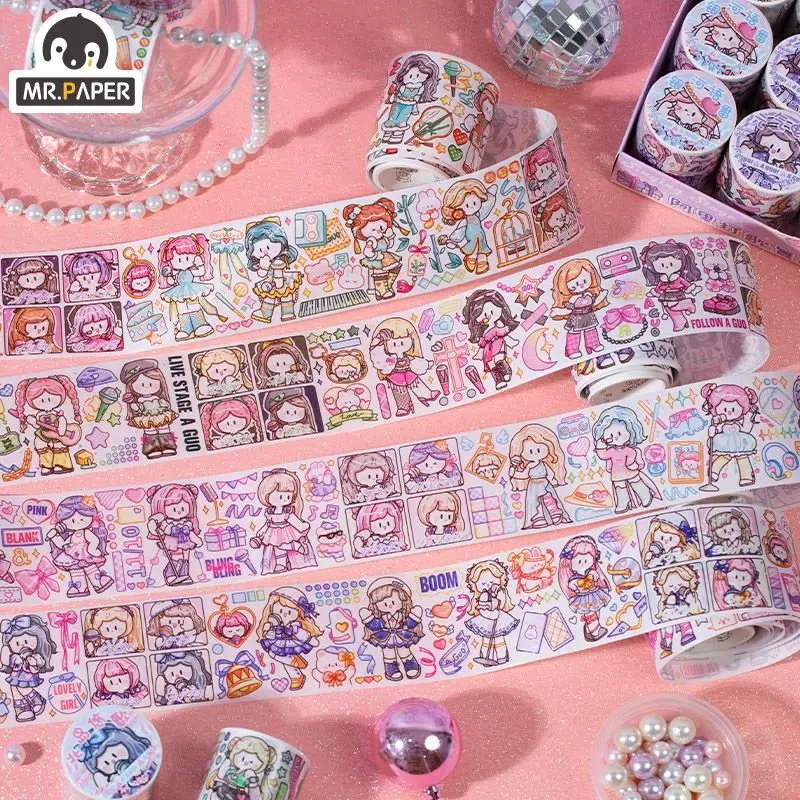 Mr. Paper 300cm/Roll Cartoon Washi Tapes Singer Series Handbook