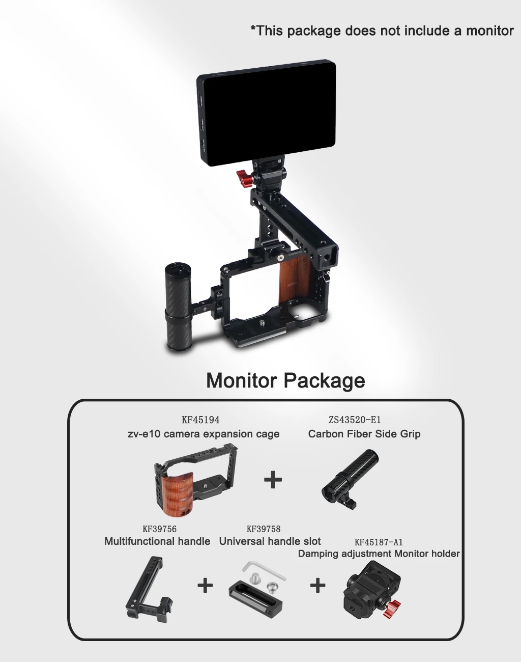 Zve10 Kamera käfig Holz Seiten griff oben Handgriff Schnell verschluss platte Käfig Rig Schutz für Sony Zve10 ZV-E10 DSLR-Kamera – Detail 10