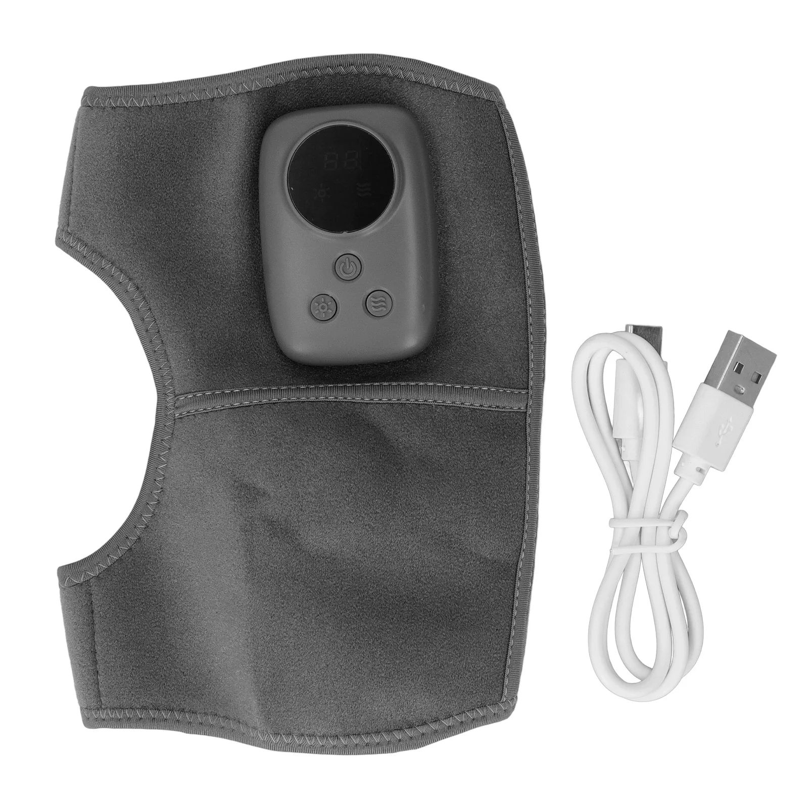 

Heated Knee Massager Adjust Temperature Cordless Hot Compress Heating Knee Massager Soft Fabric for Right Knee for Home Use