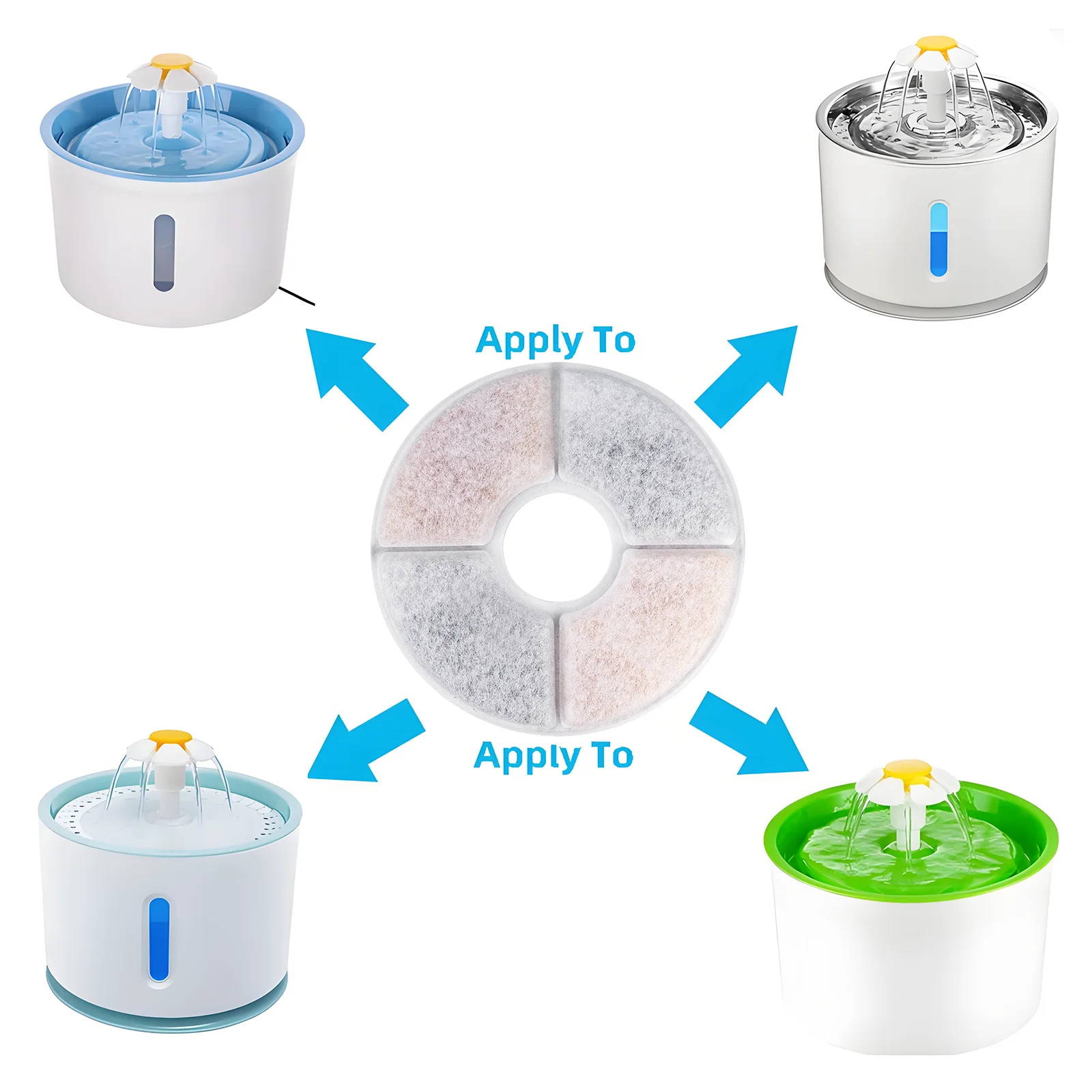 Premium Cat Water Fountain Replacement Filters - Activated Carbon Pet Care Accessory