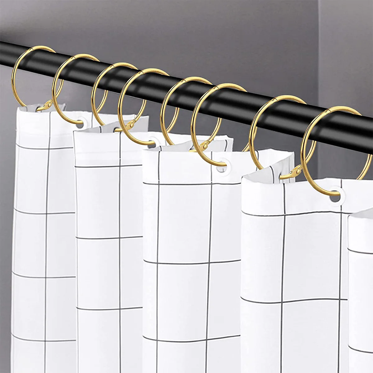 Shower Curtain Rings 24 Pack for Bathroom shower curtain clips