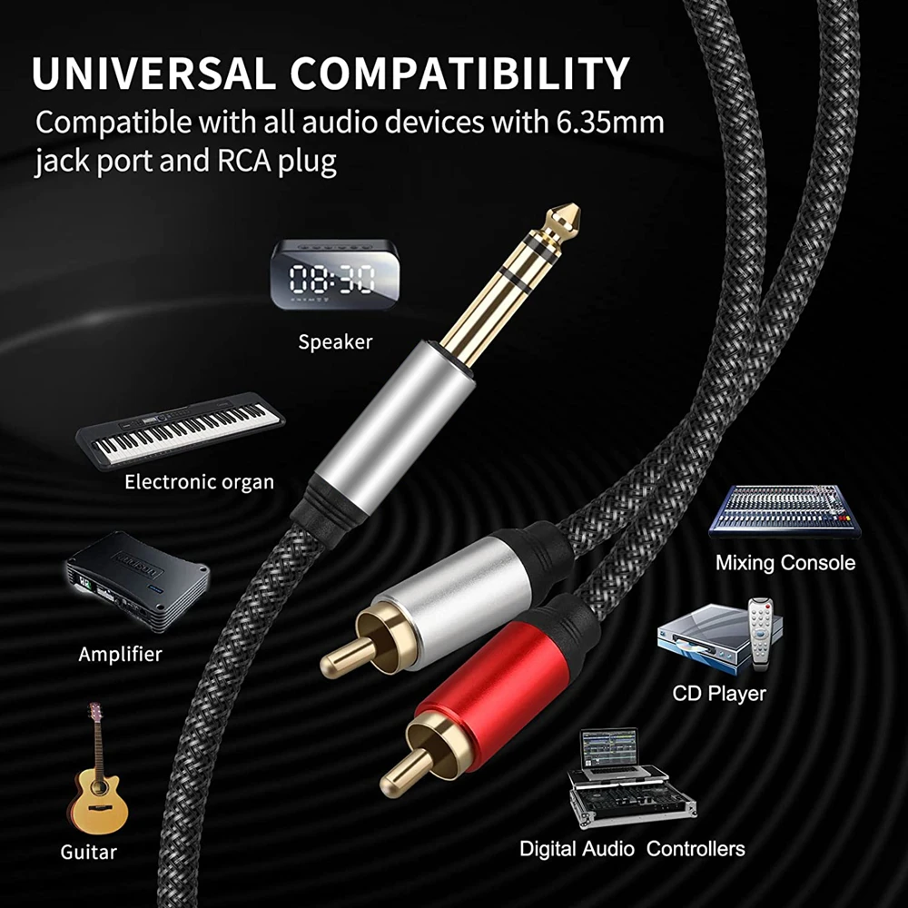  - RCA  ø ̺, TRS ׷ ÷-RCA  ̺,  , 1/4 ġ, 6.35mm