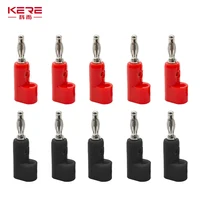 40pcs/4mm Adaptor Electrical Connecting bending  L shape Banana Jack Plug Socket for Binding Post Test Terminal Connector 6