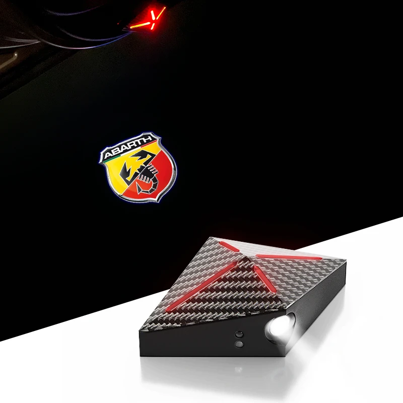 2Pcs Luce Della Portiera Dell'Auto Luce Di Benvenuto Apertura Della Porta Avvertimento Led Adesivo Universale Per Fiat Abarth 595 Abarth 500 Abarth 12