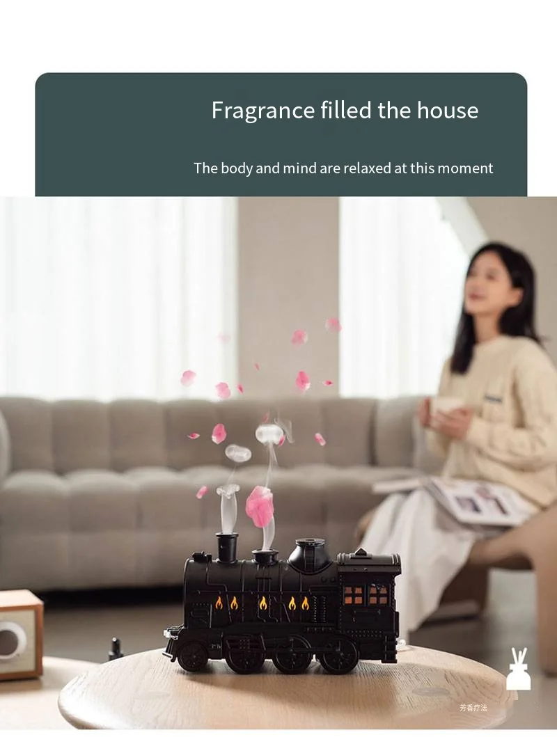 Train USB Air Humidifier Ultrasonic Aromatherapy Diffusers Mist Maker Fragrance Essential Oil Aroma Difusor Remote Control 3