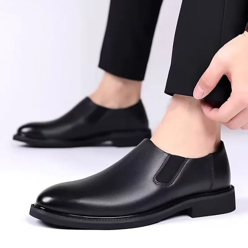Men's Leather Shoes Classic Business Casual Dress Shoe Soft Sole Driving Shoes for Men Oxford Office Slip-On Loafers