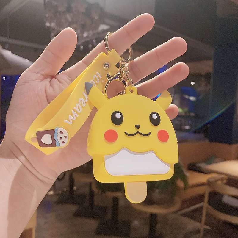

Pokemon Keychain kawaii Coin Bag Anime Action Figure Pikachu Squirtle Psyduck Keychain Model Pokémon Car Keychain